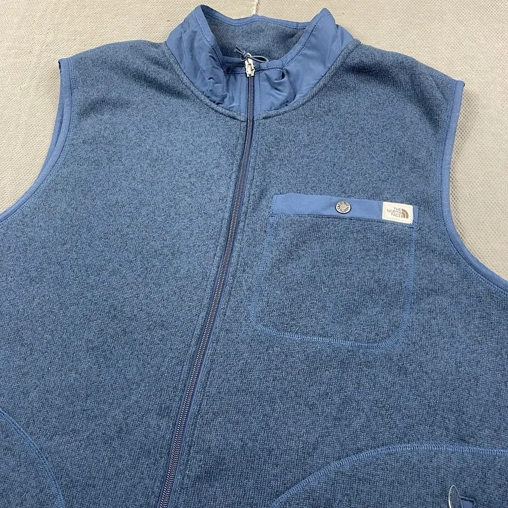 The North Face Gordon Lyons Vest Mens XL Blue Fleece Hiking Full Zip Pockets New